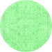 Round Abstract Emerald Green Modern Rug, abs2155emgrn