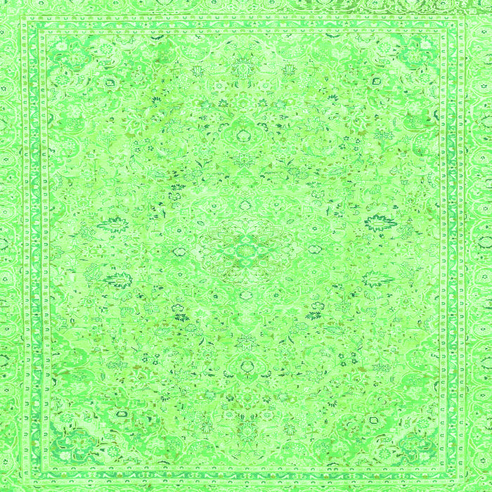 Square Abstract Green Modern Rug, abs2155grn