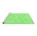 Sideview of Machine Washable Abstract Green Modern Area Rugs, wshabs2155grn