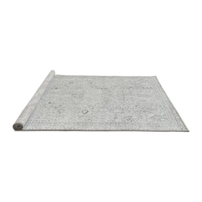 Sideview of Machine Washable Abstract Gray Modern Rug, wshabs2155gry