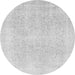 Round Machine Washable Abstract Gray Modern Rug, wshabs2156gry