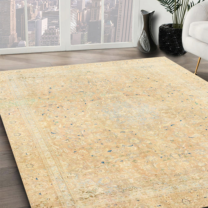 Machine Washable Abstract Sun Yellow Rug in a Family Room, wshabs2156