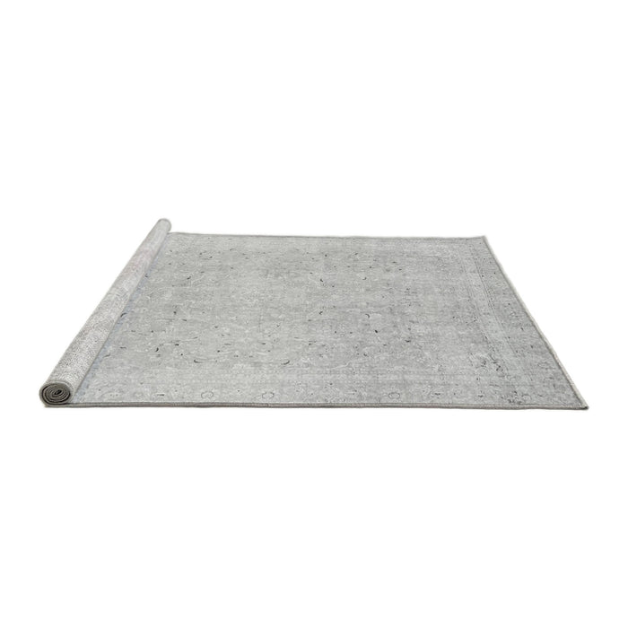 Sideview of Machine Washable Abstract Gray Modern Rug, wshabs2156gry