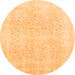 Round Abstract Orange Modern Rug, abs2156org