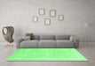 Machine Washable Abstract Emerald Green Modern Area Rugs in a Living Room,, wshabs2156emgrn