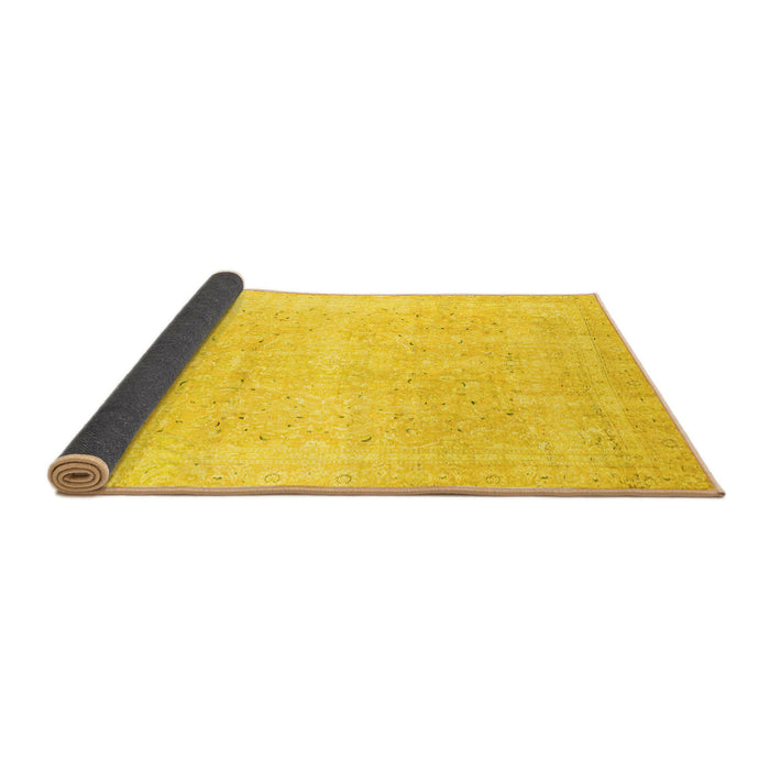 Sideview of Abstract Yellow Modern Rug, abs2156yw