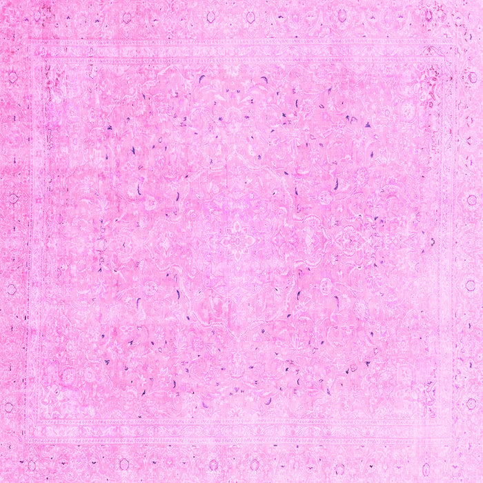 Square Abstract Pink Modern Rug, abs2156pnk