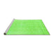 Sideview of Machine Washable Abstract Green Modern Area Rugs, wshabs2156grn