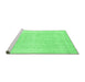 Sideview of Machine Washable Abstract Emerald Green Modern Area Rugs, wshabs2156emgrn