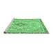 Sideview of Machine Washable Abstract Emerald Green Modern Area Rugs, wshabs2157emgrn