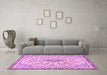 Machine Washable Abstract Pink Modern Rug in a Living Room, wshabs2157pnk