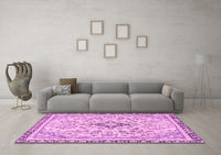 Machine Washable Abstract Pink Modern Rug, wshabs2157pnk