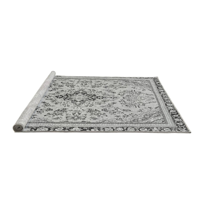 Sideview of Machine Washable Abstract Gray Modern Rug, wshabs2157gry