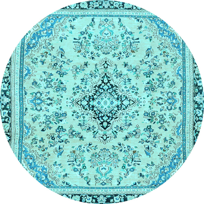 Round Machine Washable Abstract Light Blue Modern Rug, wshabs2157lblu
