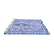 Sideview of Machine Washable Abstract Blue Modern Rug, wshabs2157blu