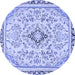 Round Abstract Blue Modern Rug, abs2157blu