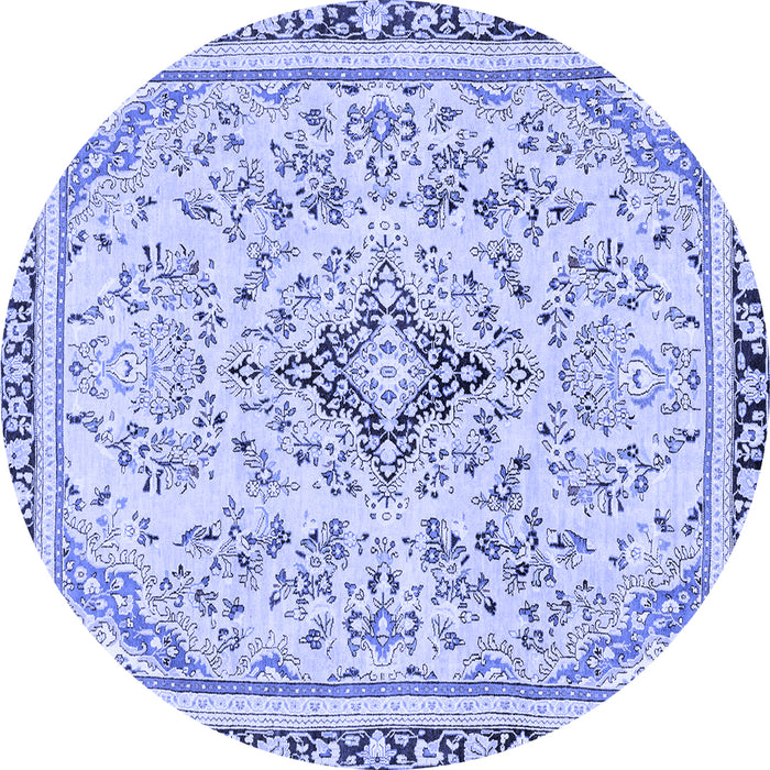 Round Machine Washable Abstract Blue Modern Rug, wshabs2157blu