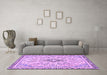 Machine Washable Abstract Purple Modern Area Rugs in a Living Room, wshabs2157pur