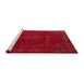 Sideview of Machine Washable Abstract Red Rug, wshabs2158