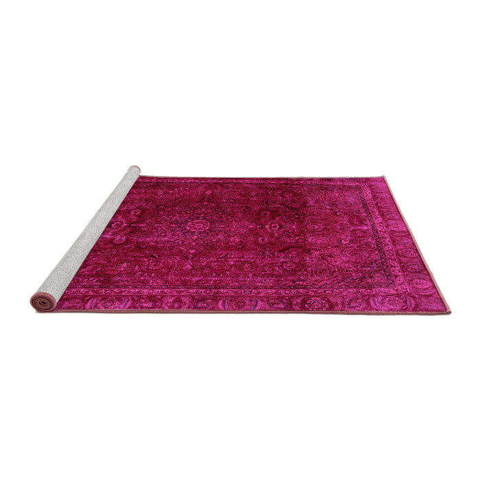 Sideview of Machine Washable Abstract Pink Modern Rug, wshabs2158pnk