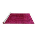 Sideview of Machine Washable Abstract Pink Modern Rug, wshabs2158pnk