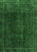 Machine Washable Abstract Emerald Green Modern Area Rugs, wshabs2158emgrn