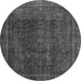 Round Abstract Gray Modern Rug, abs2158gry