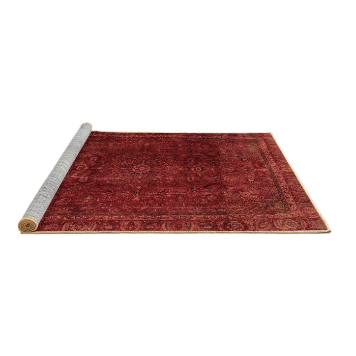 Sideview of Machine Washable Abstract Brown Modern Rug, wshabs2158brn