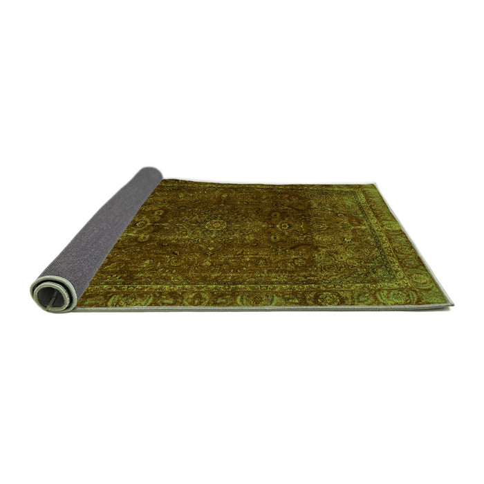Sideview of Abstract Green Modern Rug, abs2158grn