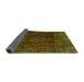 Sideview of Abstract Green Modern Rug, abs2158grn