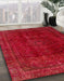 Abstract Red Modern Rug in Family Room, abs2158