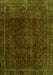 Machine Washable Abstract Green Modern Area Rugs, wshabs2158grn