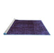 Sideview of Machine Washable Abstract Blue Modern Rug, wshabs2158blu