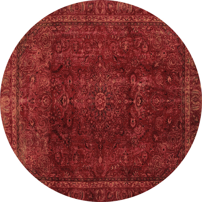 Round Machine Washable Abstract Brown Modern Rug, wshabs2158brn
