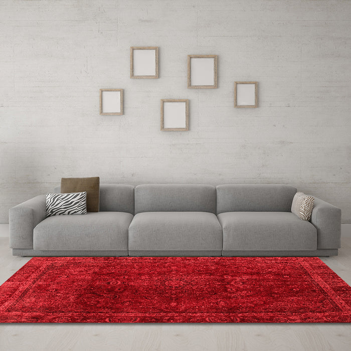 Modern Red Washable Rugs
