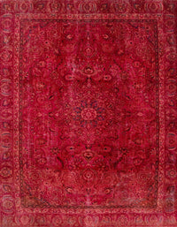 Machine Washable Abstract Red Rug, wshabs2158