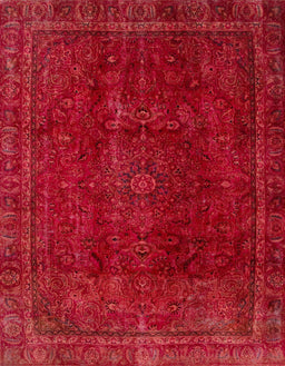 Machine Washable Abstract Red Rug, wshabs2158