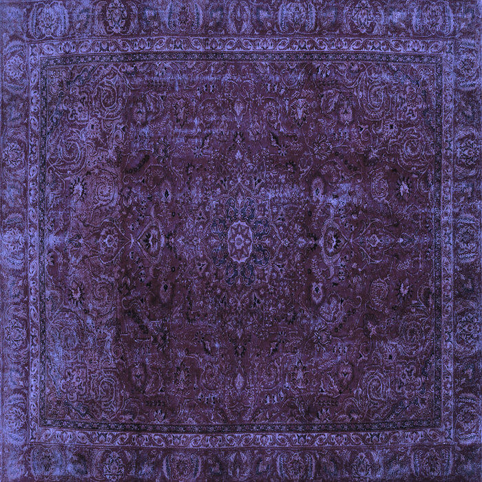 Square Abstract Blue Modern Rug, abs2158blu