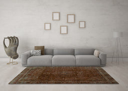Machine Washable Abstract Turquoise Modern Area Rugs in a Living Room,, wshabs2158turq