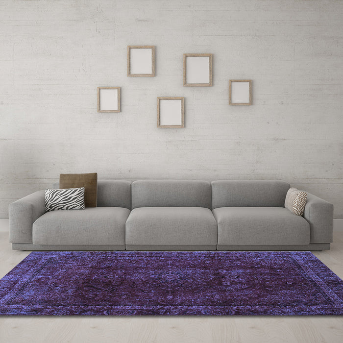 Machine Washable Abstract Blue Modern Rug in a Living Room, wshabs2158blu