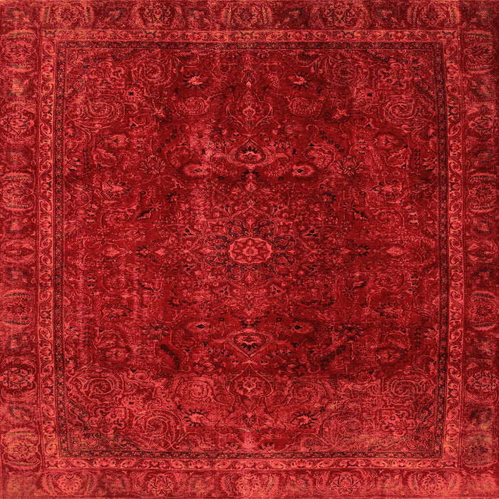 Square Abstract Orange Modern Rug, abs2158org