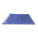 Sideview of Machine Washable Abstract Blue Modern Rug, wshabs2159blu