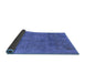 Sideview of Abstract Blue Modern Rug, abs2159blu