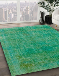 Abstract Jade Green Modern Rug, abs2159