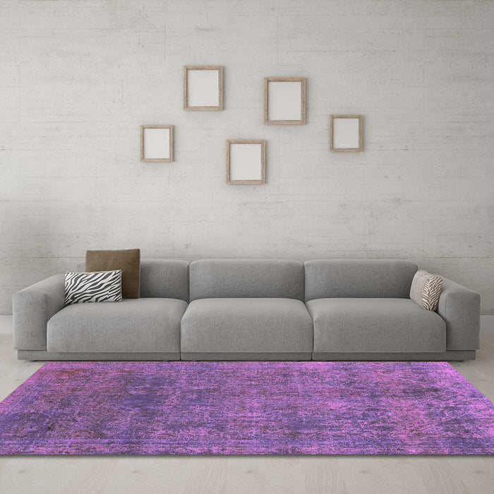 Machine Washable Abstract Pink Modern Rug in a Living Room, wshabs2159pnk