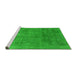 Sideview of Machine Washable Abstract Green Modern Area Rugs, wshabs2159grn