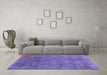 Machine Washable Abstract Purple Modern Area Rugs in a Living Room, wshabs2159pur