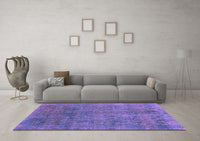 Machine Washable Abstract Purple Modern Rug, wshabs2159pur