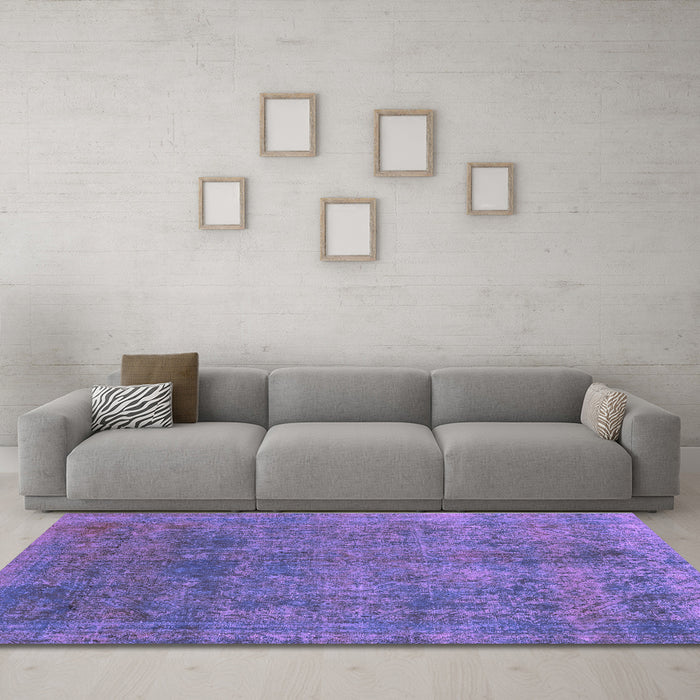 Machine Washable Abstract Purple Modern Area Rugs in a Living Room, wshabs2159pur