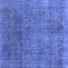 Square Machine Washable Abstract Blue Modern Rug, wshabs2159blu